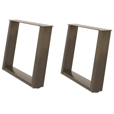 Nogi do stolika kawowego w kształcie litery U 2 szt. Naturalna stal 70x(42-43) cm Stal