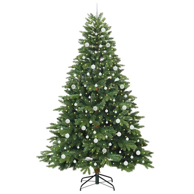 Sztuczna choinka z 300 diodami LED Zielony 240 cm PE i PVC