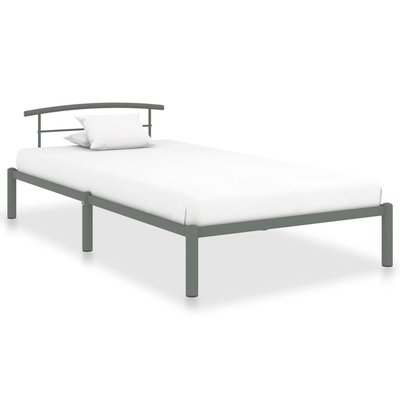 Rama łóżka, szara, metalowa, 90 x 200 cm model standard
