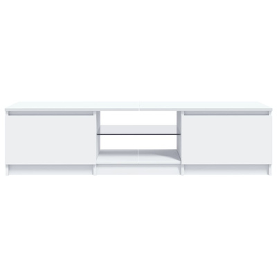 vidaXL Szafka pod TV z oświetleniem LED, biała, 140 x 40 x 35,5 cm