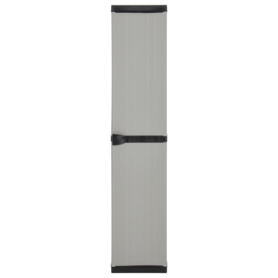 Szafa ogrodowa z 3 półkami, szaro-czarna, 34x40x168 cm