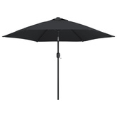 Parasol ogrodowy na metalowym słupku, 300 cm, czarny