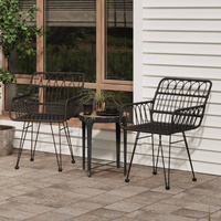 vidaXL Krzesła ogrodowe, 2 szt., czarne, 56x64x80 cm, rattan PE