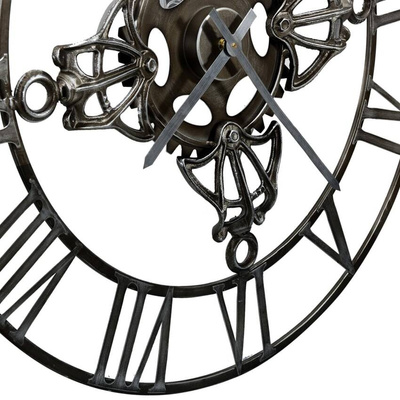 vidaXL Zegar ścienny, srebrny, 78 cm, metal