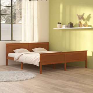 Rama łóżka, miodowy brąz, lite drewno sosnowe, 180 x 200 cm vidaXL
