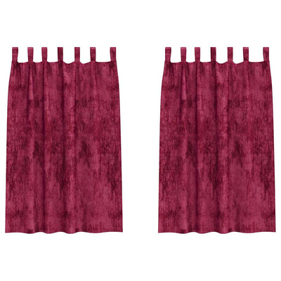Zasłony z weluru 2 pcs czerwone wino 175 x 140 cm Aksamit
