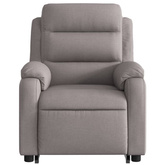 vidaXL Podnoszony fotel masujący, rozkładany, kolor taupe, tkanina