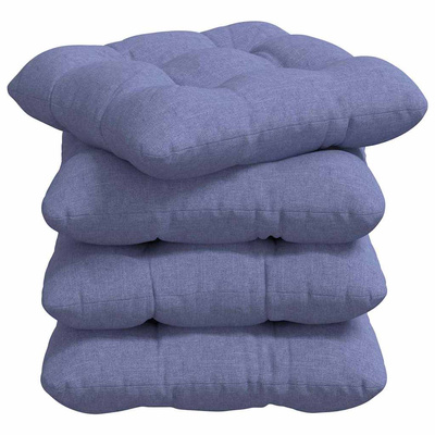 Poduszki na siedziska 4 pcs Niebieski dżins 40 x 40 x 12 cm