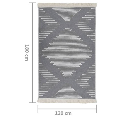 vidaXL Dywanik, ciemnoszary, 120x180 cm, bawełniany