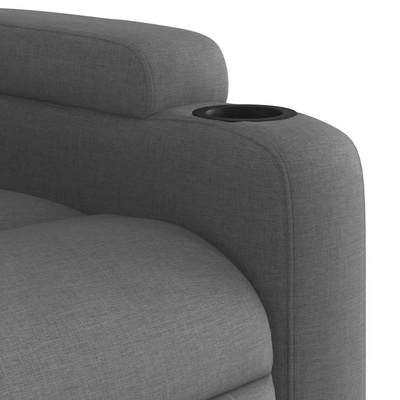 Rozkładany fotel masujący, ciemnoszary, obity tkaniną model standard