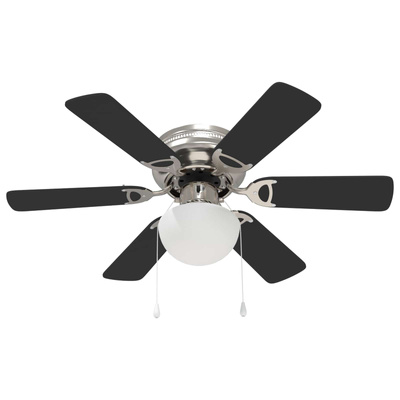Wentylator sufitowy z lampą ? 82 cm Czarny