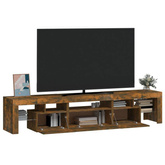 vidaXL Szafka pod TV z oświetleniem LED, opalany dąb 200x36,5x40 cm
