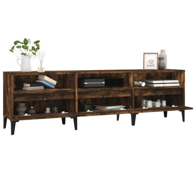 vidaXL Szafka pod TV, przydymiony dąb, 150x30x44,5 cm wariant 4