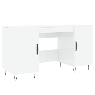 vidaXL Biurko białe z połyskiem, 140x50x75 cm, materiał drewnopochodny