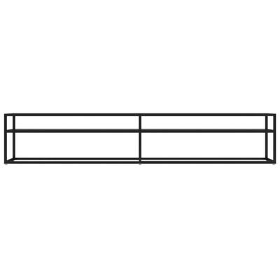vidaXL Szafka pod TV, czarna, 220x40x40,5 cm, szkło hartowane