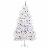 Sztuczna choinka Biały 128 x 128 x 270 cm PVC i Metal