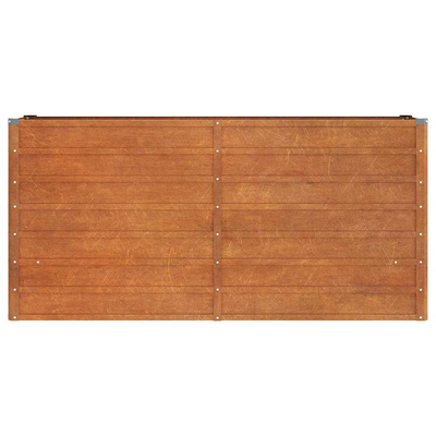 Podwyższona donica, rdzawa, 160x40x77 cm, stal kortenowska