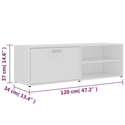 Szafka pod TV, biała, 120x34x37 cm, materiał drewnopochodny vidaXL