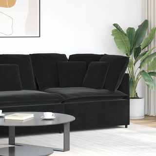 Modułowy narożnik modułowy z poduszkami czarny 100 cm