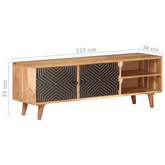 vidaXL Szafka pod TV, 115x30x39 cm, lite drewno akacjowe
