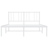 vidaXL Metalowa rama łóżka z wezgłowiem, biała, 160x200 cm model standard