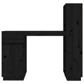 vidaXL Biurko, czarne, 110x53x117 cm, lite drewno sosnowe