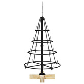 Choinka Stożkowa Świąteczna z podstawą Czarny 60 cm Stal