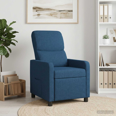 Fotel recliner niebieski Poliester