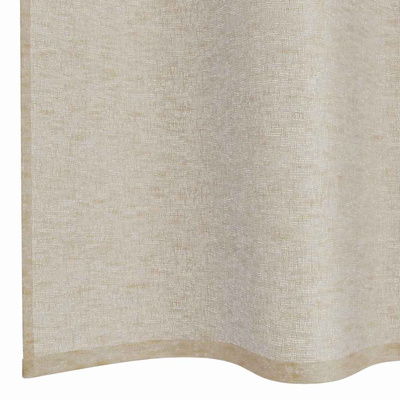 Firany Voile z zasłonami 2 pcs piaskowy 260 x 140 cm Poliester