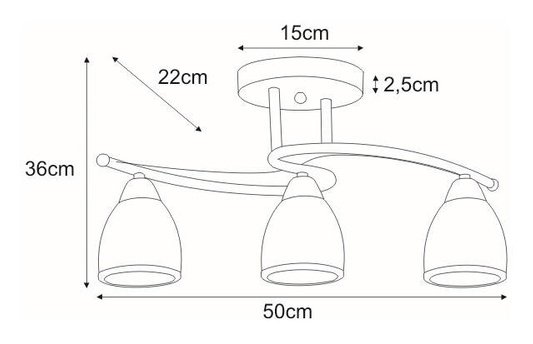 Lampa sufitowa K-JSL-8090/3 AB z serii SAMIRA