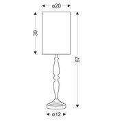 CARDINALE lampa stołowa h-67 cm ciemny szary 1x40 E27 abażur ciemny lniany