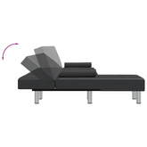 vidaXL Sofa rozkładana L, czarna, 255x140x70 cm, sztuczna skóra