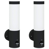 Zewnętrzna lampa ścienna 2 pcs Czarny 12 x 8,5 x 29 cm