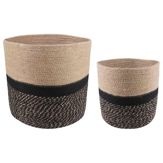 Zestaw doniczek 2 pcs Naturalny i czarny ? 28 x 28 cm