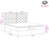 Łóżko z pojemnikiem i materacem LED ciemnoszary 180 x 200 cm