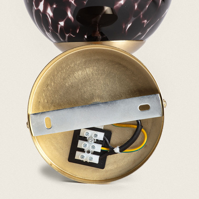 Kinkiet złoty Czarna Szklana Kula E14 Abruzzo Sfero