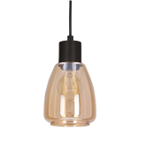 MOLDO lampa wisząca czarny 1x40W E27 klosz bursztynowy  31-35073