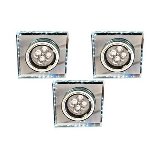Oprawa stropowa kwadratowa + biały LED 3szt SS-22 99-54746