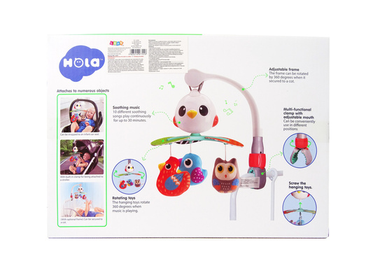 Karuzela Dla Niemowląt Do Łóżeczka Wózka Kolorowe Ptaszki Melodia
