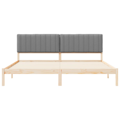 Ramka łóżka z tapicerowanym wezgłowiem Jasnoszary 200 x 200 cm
