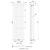 GRZEJNIK DEKORACYJNY, PIONOWY INVENA MONO 1600X480 CZARNY
