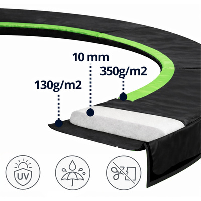 Osłona Sprężyn Do Trampoliny LEAN SPRING PAD Czarna 305-312 CM 10FT