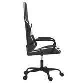 vidaXL Masujący fotel gamingowy, czarno-biały, sztuczna skóra wariant 4