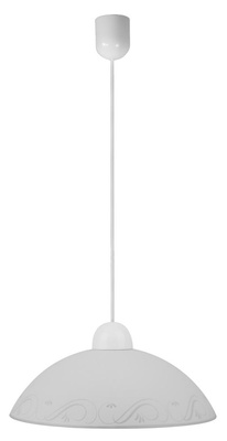 Lampa wisząca Lancer szklana z białym kloszem pojedyncza nad stół do kuchni