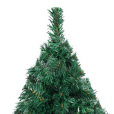 vidaXL Sztuczna choinka z lampkami i bombkami, zielona, 150 cm, PVC model standard