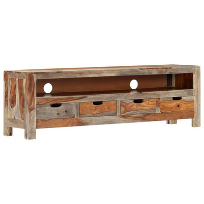 vidaXL Szafka pod TV z litego drewna sheesham, 130 x 30 x 40 cm