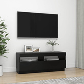 Szafka pod TV z oświetleniem LED, czarna, 100x35x40 cm