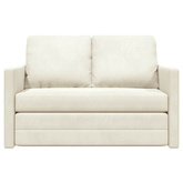 Sofa Bed Kremowy 204 x 122 x 60 cm Aksamit