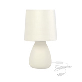 Lampka nocna Lilu ceramiczna z abażurem biała na stolik nocny do sypialni