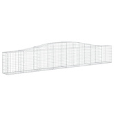 Kosze gabionowe, 7 szt, 400x30x60/80 cm, galwanizowane żelazo